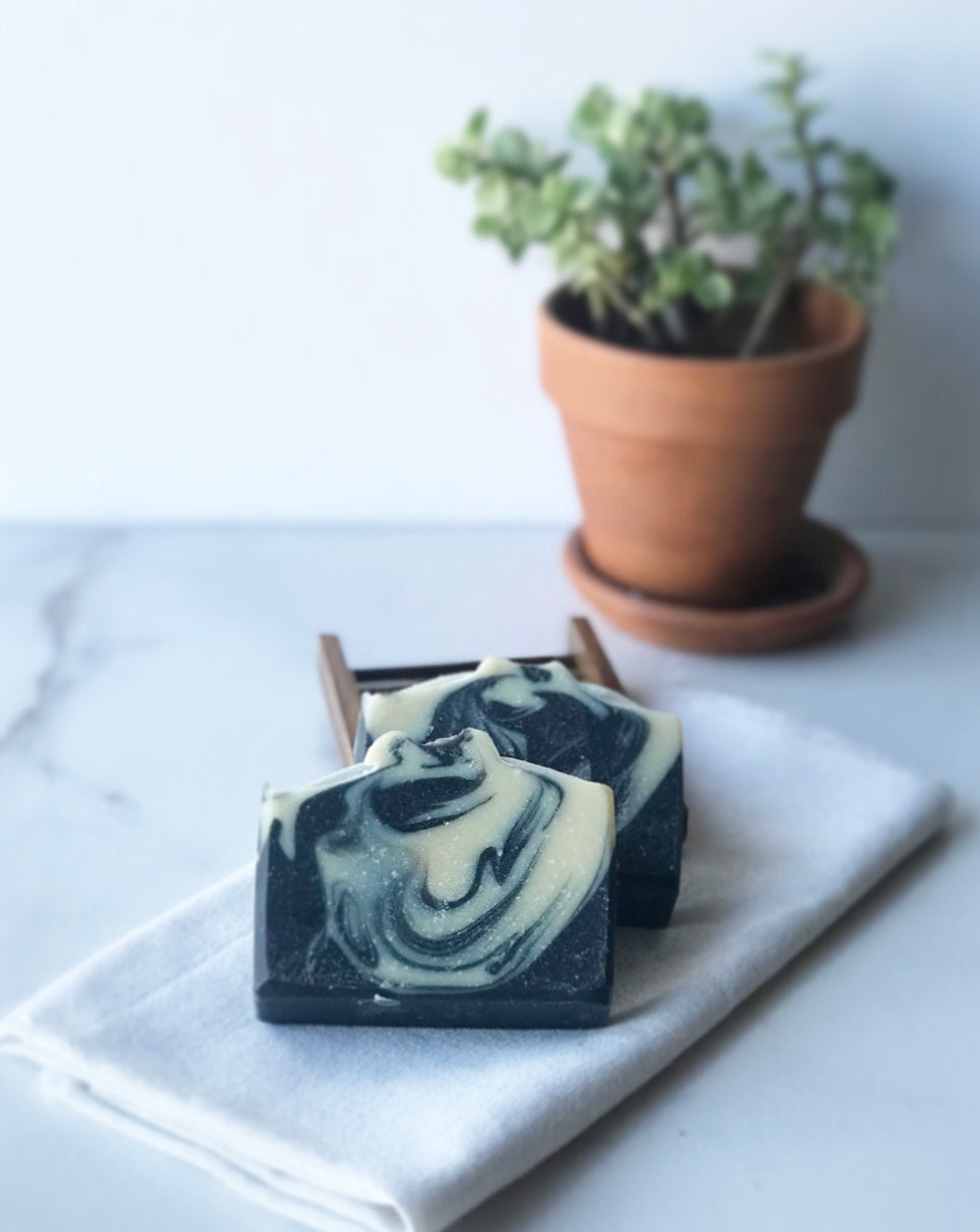 tea tree charcoal goat milk soap