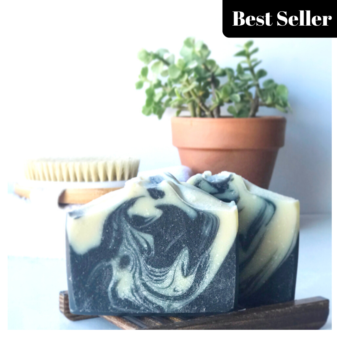 Tea tree charcoal goat milk soap