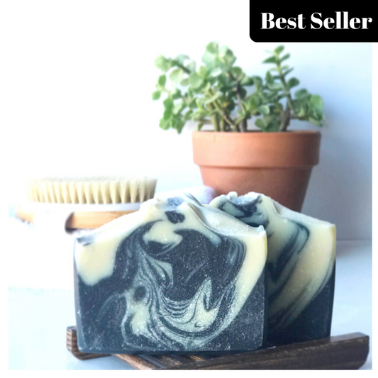 Tea tree charcoal goat milk soap