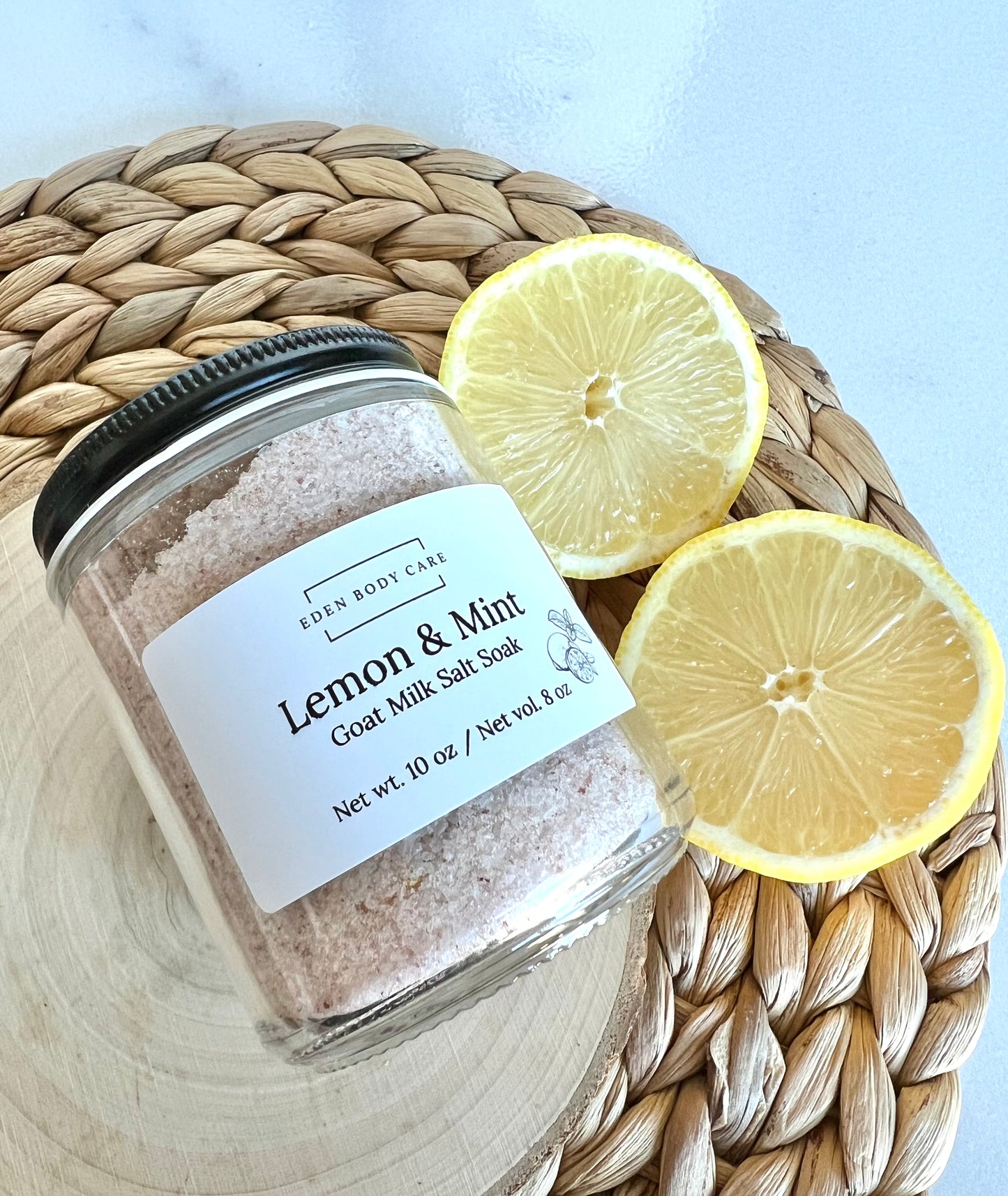 Lemon and Mint Goat Milk Salt Bath