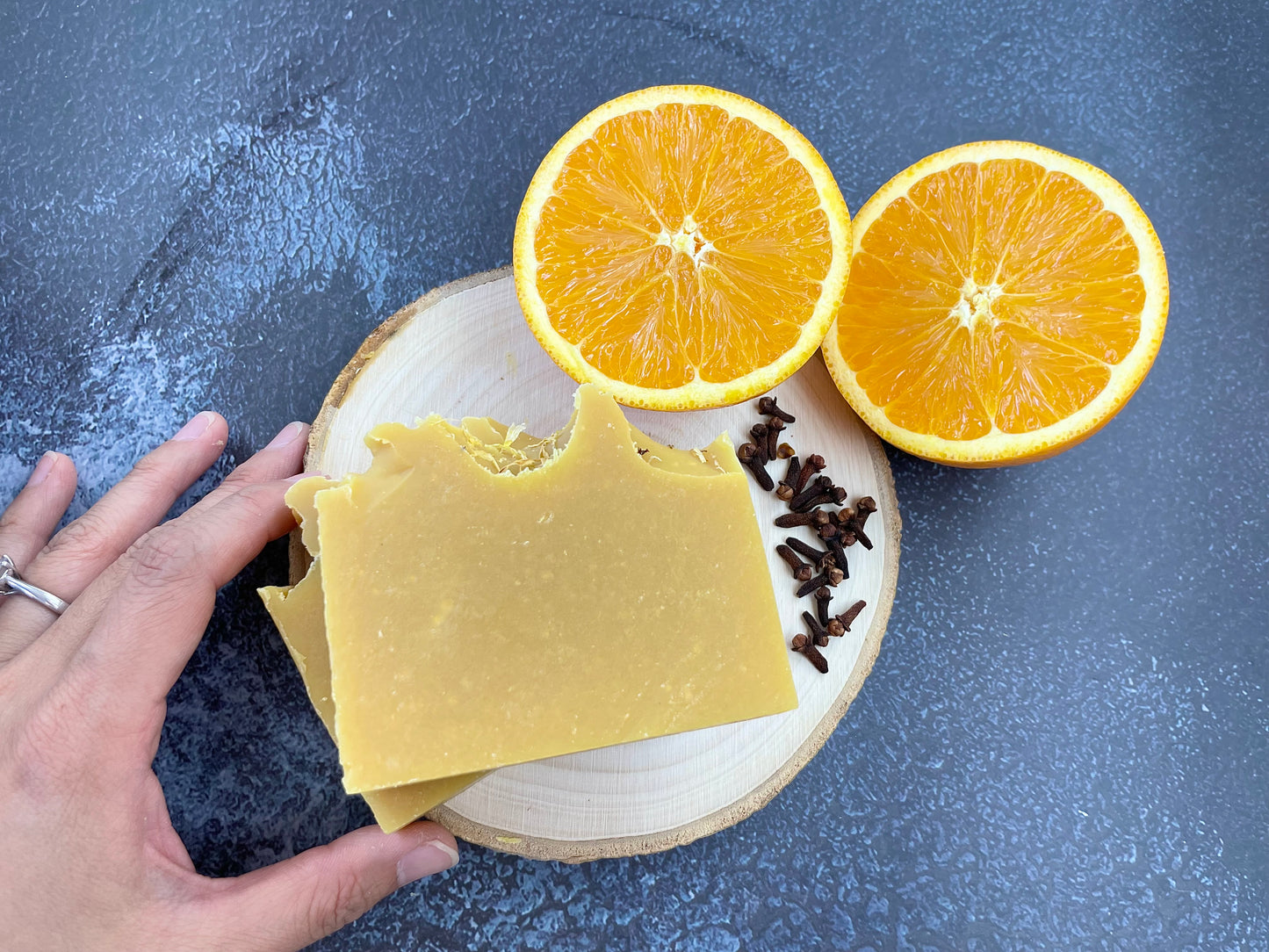 orange and clove goat milk soap