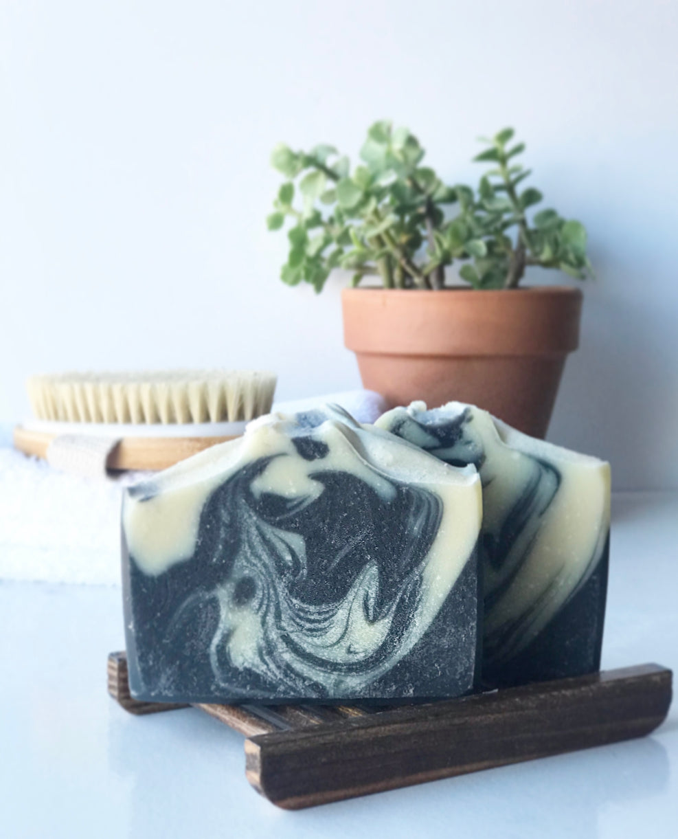 tea tree charcoal goat milk soap