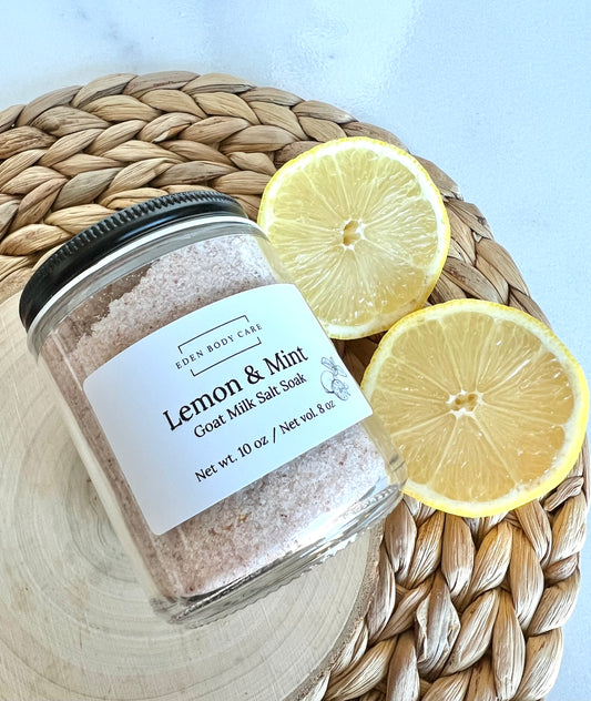 Lemon and Mint Goat Milk Salt Bath