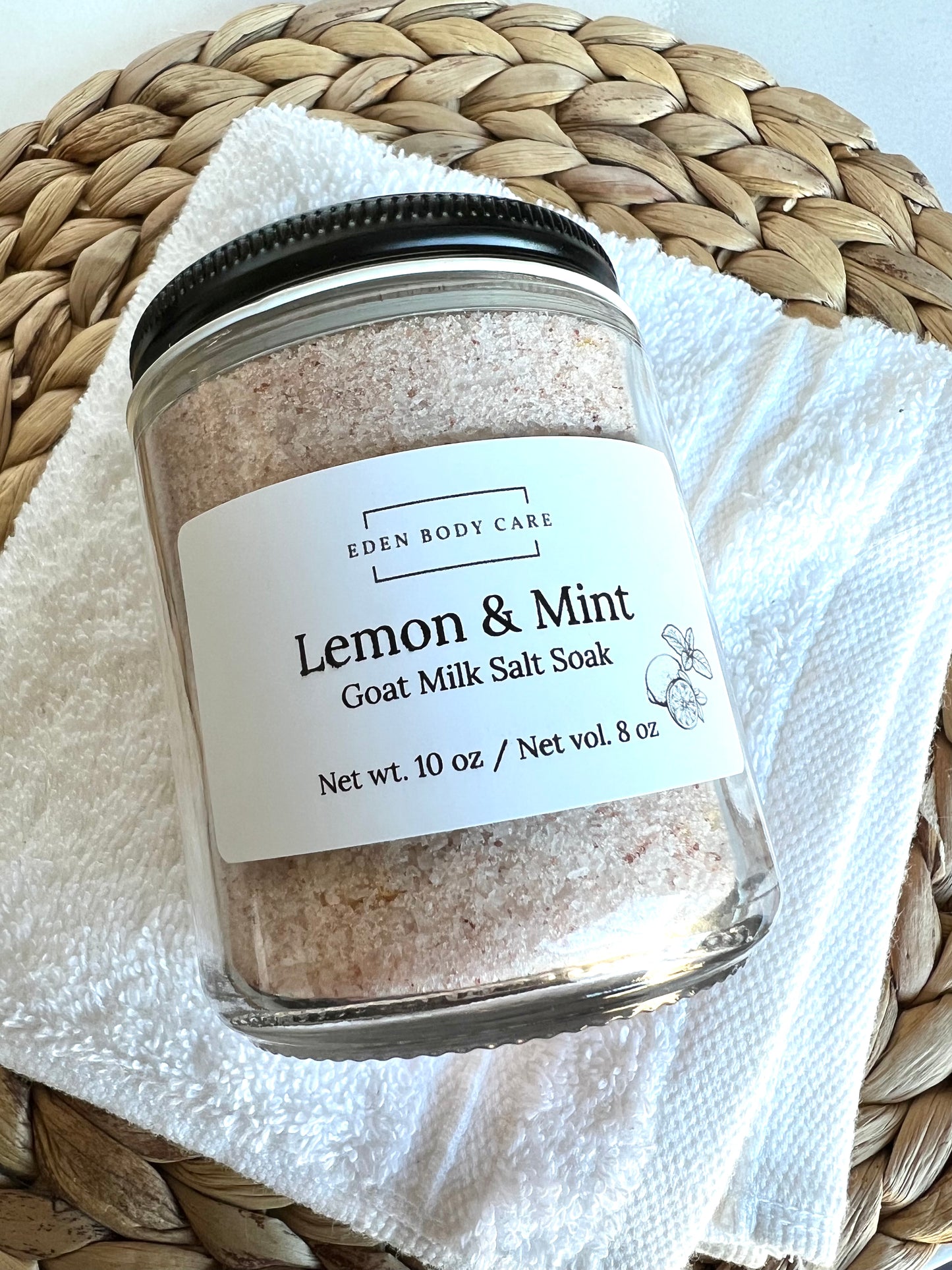 Lemon and Mint Goat Milk Salt Bath