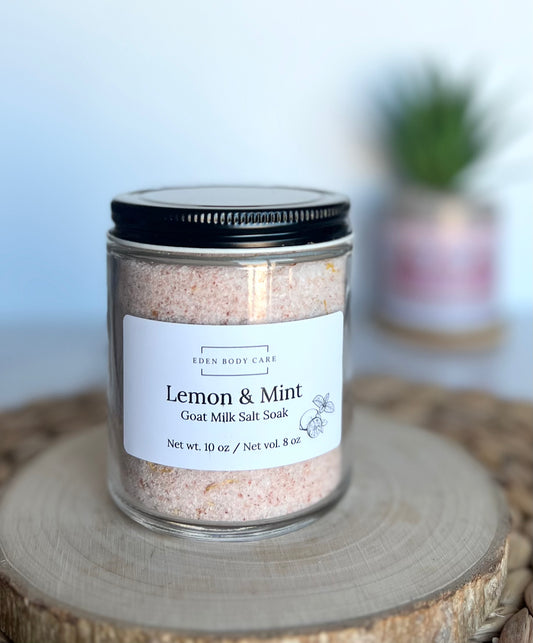 Lemon and Mint Goat Milk Salt Bath